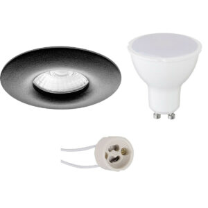 LED Spot Set – Pragmi Luno Pro – Waterdicht IP65 – GU10 Fitting – Inbouw Rond – Mat Zwart – 4W – Warm Wit 3000K – Ø82mm Bestellen via ledinbouwverlichting