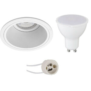 LED Spot Set – Pragmi Minko Pro – GU10 Fitting – Inbouw Rond – Mat Wit – 4W – Warm Wit 3000K – Verdiept – Ø90mm Bestellen via ledinbouwverlichting