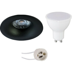 LED Spot Set – Pragmi Nora Pro – GU10 Fitting – Inbouw Rond – Mat Zwart – 4W – Warm Wit 3000K – Ø82mm Bestellen via ledinbouwverlichting