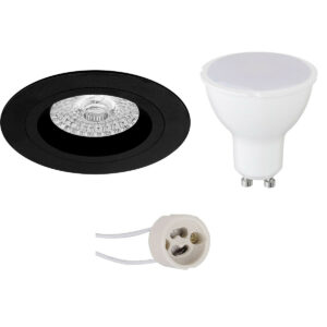 LED Spot Set – Pragmi Rodos Pro – GU10 Fitting – Dimbaar – Inbouw Rond – Mat Zwart – 6W – Natuurlijk Wit 4200K – Ø93mm Bestellen via ledinbouwverlichting