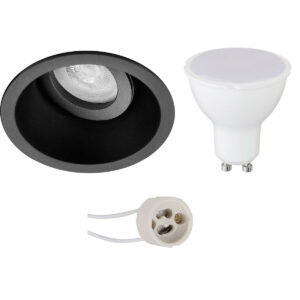 LED Spot Set – Pragmi Zano Pro – GU10 Fitting – Inbouw Rond – Mat Zwart – 4W – Natuurlijk Wit 4200K – Kantelbaar – Ø93mm Bestellen via ledinbouwverlichting