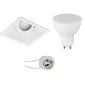 LED Spot Set – Pragmi Zano Pro – GU10 Fitting – Inbouw Vierkant – Mat Wit – 4W – Helder/Koud Wit 6400K – Kantelbaar – 93mm Bestellen via ledinbouwverlichting