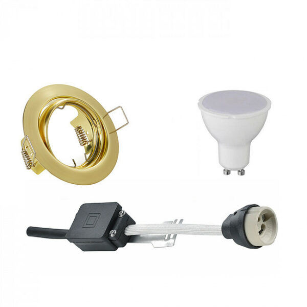 LED Spot Set – Aigi – Trion – GU10 Fitting – Inbouw Rond – Mat Goud – 6W – Helder/Koud Wit 6400K – Kantelbaar Ø83mm Bestellen via ledinbouwverlichting