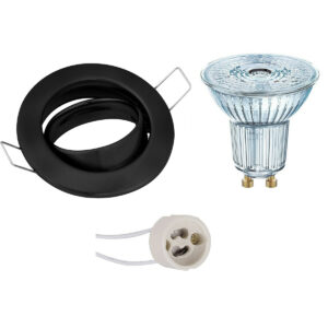 LED Spot Set – LEDVANCE Parathom PAR16 927 36D – GU10 Fitting – Dimbaar – Inbouw Rond – Mat Zwart – 3.7W – Warm Wit 2700K – Kantelbaar Ø82mm Bestellen via ledinbouwverlichting