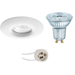 LED Spot Set – LEDVANCE Parathom PAR16 927 36D – Pragmi Luno Pro – Waterdicht IP65 – GU10 Fitting – Dimbaar – Inbouw Rond – Mat Wit – 3.7W – Warm Wit 2700K – Ø82mm Bestellen via ledinbouwverlichting