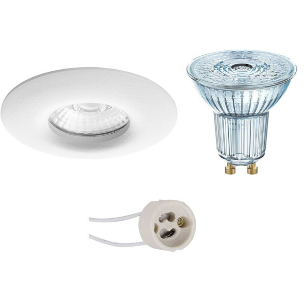 LED Spot Set – LEDVANCE Parathom PAR16 927 36D – Pragmi Luno Pro – Waterdicht IP65 – GU10 Fitting – Dimbaar – Inbouw Rond – Mat Wit – 3.7W – Warm Wit 2700K – Ø82mm Bestellen via ledinbouwverlichting