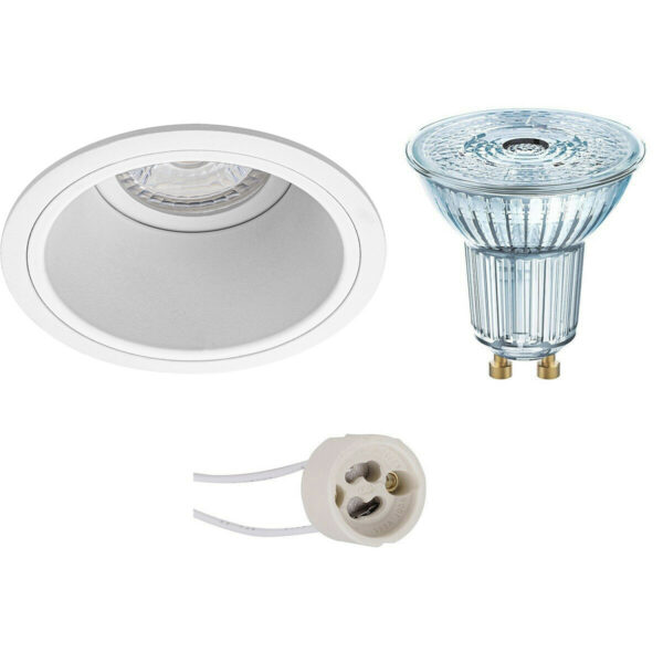 LED Spot Set – LEDVANCE Parathom PAR16 927 36D – Pragmi Minko Pro – GU10 Fitting – Dimbaar – Inbouw Rond – Mat Wit – 3.7W – Warm Wit 2700K – Verdiept – Ø90mm Bestellen via ledinbouwverlichting