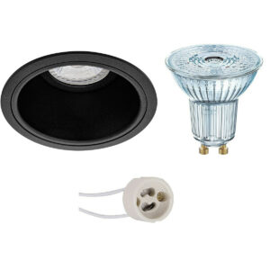 LED Spot Set – LEDVANCE Parathom PAR16 927 36D – Pragmi Minko Pro – GU10 Fitting – Dimbaar – Inbouw Rond – Mat Zwart – 3.7W – Warm Wit 2700K – Verdiept – Ø90mm Bestellen via ledinbouwverlichting