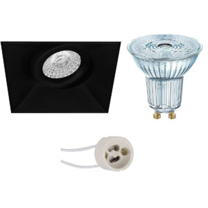 LED Spot Set – LEDVANCE Parathom PAR16 927 36D – Pragmi Nivas Pro – GU10 Fitting – Dimbaar – Inbouw Vierkant – Mat Zwart – 3.7W – Warm Wit 2700K – Trimless – Kantelbaar – 150mm Bestellen via ledinbouwverlichting