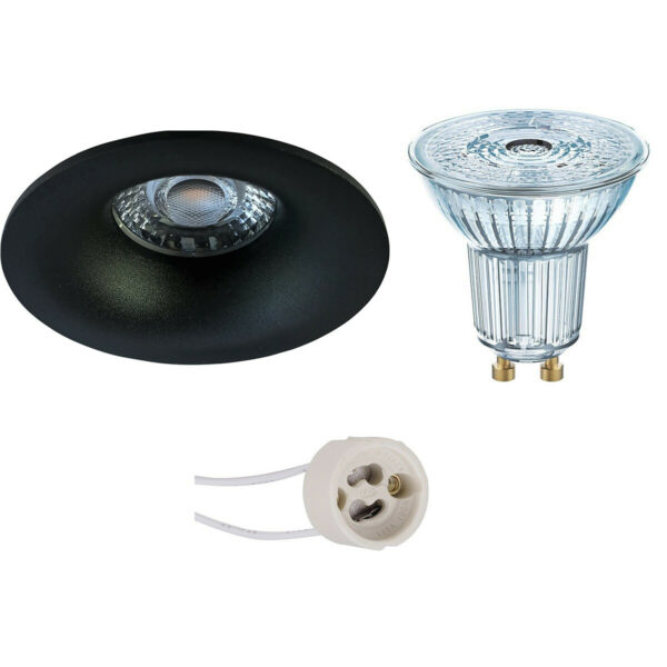 LED Spot Set – LEDVANCE Parathom PAR16 927 36D – Pragmi Nora Pro – GU10 Fitting – Dimbaar – Inbouw Rond – Mat Zwart – 3.7W – Warm Wit 2700K – Ø82mm Bestellen via ledinbouwverlichting