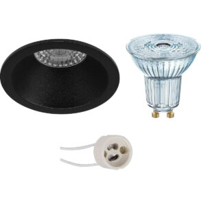 LED Spot Set – LEDVANCE Parathom PAR16 927 36D – Pragmi Pollon Pro – GU10 Fitting – Dimbaar – Inbouw Rond – Mat Zwart – 3.7W – Warm Wit 2700K – Verdiept – Ø82mm Bestellen via ledinbouwverlichting