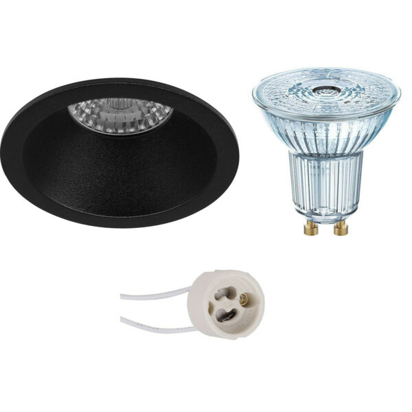 LED Spot Set – LEDVANCE Parathom PAR16 930 36D – Pragmi Pollon Pro – GU10 Fitting – Dimbaar – Inbouw Rond – Mat Zwart – 3.7W – Warm Wit 3000K – Verdiept – Ø82mm Bestellen via ledinbouwverlichting