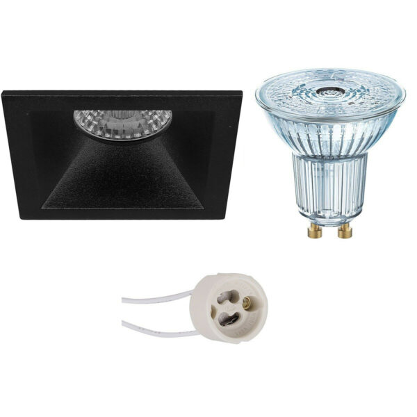 LED Spot Set – LEDVANCE Parathom PAR16 927 36D – Pragmi Pollon Pro – GU10 Fitting – Dimbaar – Inbouw Vierkant – Mat Zwart – 3.7W – Warm Wit 2700K – Verdiept – 82mm Bestellen via ledinbouwverlichting