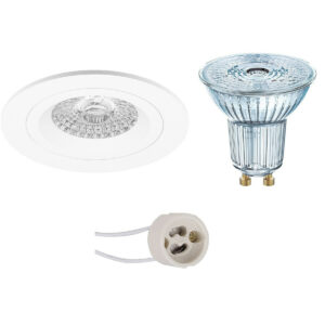 LED Spot Set – LEDVANCE Parathom PAR16 927 36D – Pragmi Rodos Pro – GU10 Fitting – Dimbaar – Inbouw Rond – Mat Wit – 3.7W – Warm Wit 2700K – Ø93mm Bestellen via ledinbouwverlichting