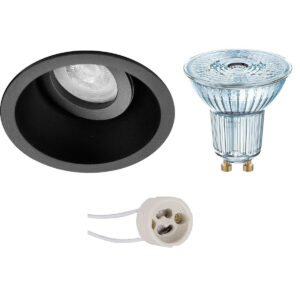 LED Spot Set – LEDVANCE Parathom PAR16 930 36D – Pragmi Zano Pro – GU10 Fitting – Dimbaar – Inbouw Rond – Mat Zwart – 3.7W – Warm Wit 3000K – Kantelbaar – Ø93mm Bestellen via ledinbouwverlichting