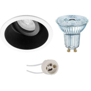 LED Spot Set – LEDVANCE Parathom PAR16 927 36D – Pragmi Zano Pro – GU10 Fitting – Dimbaar – Inbouw Rond – Mat Zwart/Wit – 3.7W – Warm Wit 2700K – Kantelbaar – Ø93mm Bestellen via ledinbouwverlichting