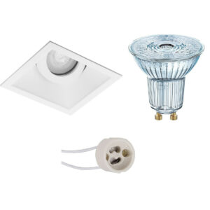 LED Spot Set – LEDVANCE Parathom PAR16 927 36D – Pragmi Zano Pro – GU10 Fitting – Dimbaar – Inbouw Vierkant – Mat Wit – 3.7W – Warm Wit 2700K – Kantelbaar – 93mm Bestellen via ledinbouwverlichting