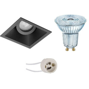 LED Spot Set – LEDVANCE Parathom PAR16 927 36D – Pragmi Zano Pro – GU10 Fitting – Dimbaar – Inbouw Vierkant – Mat Zwart – 3.7W – Warm Wit 2700K – Kantelbaar – 93mm Bestellen via ledinbouwverlichting