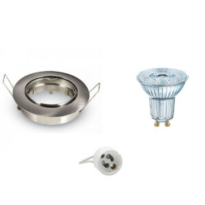 LED Spot Set – Aigi – LEDVANCE Parathom PAR16 940 36D – GU10 Fitting – Dimbaar – Inbouw Rond – Mat Chroom – 5.5W – Natuurlijk Wit 4000K – Kantelbaar Ø82mm Bestellen via ledinbouwverlichting