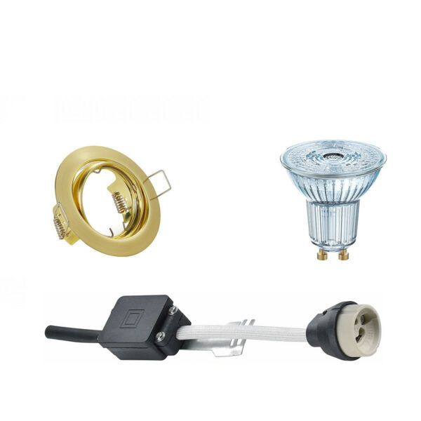 LED Spot Set – LEDVANCE Parathom PAR16 930 36D – GU10 Fitting – Dimbaar – Inbouw Rond – Mat Goud – 3.7W – Warm Wit 3000K – Kantelbaar Ø83mm Bestellen via ledinbouwverlichting