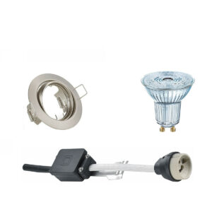 LED Spot Set – LEDVANCE Parathom PAR16 930 36D – GU10 Fitting – Dimbaar – Inbouw Rond – Mat Nikkel – 3.7W – Warm Wit 3000K – Kantelbaar Ø83mm Bestellen via ledinbouwverlichting