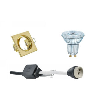 LED Spot Set – LEDVANCE Parathom PAR16 940 36D – GU10 Fitting – Dimbaar – Inbouw Vierkant – Mat Goud – 3.7W – Natuurlijk Wit 4000K – Kantelbaar 80mm Bestellen via ledinbouwverlichting