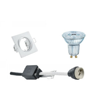 LED Spot Set – LEDVANCE Parathom PAR16 930 36D – GU10 Fitting – Dimbaar – Inbouw Vierkant – Mat Wit – 3.7W – Warm Wit 3000K – Kantelbaar 80mm Bestellen via ledinbouwverlichting