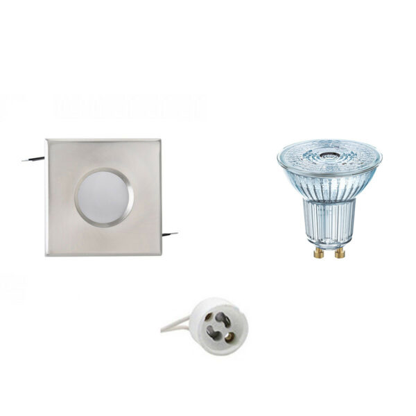 LED Spot Set – LEDVANCE Parathom PAR16 940 36D – Aigi – GU10 Fitting – Waterdicht IP65 – Dimbaar – Inbouw Vierkant – Mat Chroom – 3.7W – Natuurlijk Wit 4000K – 82mm Bestellen via ledinbouwverlichting