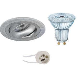 LED Spot Set – LEDVANCE Parathom PAR16 930 36D – Pragmi Alpin Pro – GU10 Fitting – Dimbaar – Inbouw Rond – Mat Zilver – 3.7W – Warm Wit 3000K – Kantelbaar Ø92mm Bestellen via ledinbouwverlichting