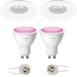 Pragmi Rodos Pro – Inbouw Rond – Mat Wit – Ø93mm – Philips Hue – LED Spot Set GU10 – White and Color Ambiance – Bluetooth Bestellen via ledinbouwverlichting