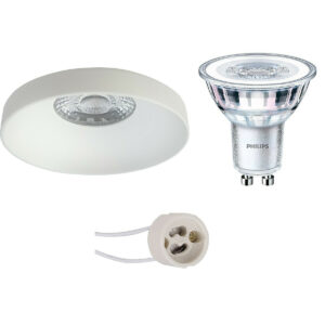 LED Spot Set – Pragmi Vrito Pro – GU10 Fitting – Inbouw Rond – Mat Wit – Ø82mm – Philips – CorePro 827 36D – 3.5W – Warm Wit 2700K Bestellen via ledinbouwverlichting