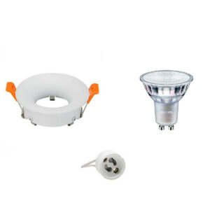 LED Spot Set – GU10 Fitting – Inbouw Rond – Mat Wit – Ø85mm – Philips – MASTER 927 36D VLE – 3.7W – Warm Wit 2200K-2700K – DimTone Dimbaar Bestellen via ledinbouwverlichting