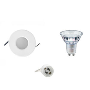 LED Spot Set – Aigi – GU10 Fitting – Waterdicht IP65 – Inbouw Rond – Mat Wit – Ø82mm – Philips – MASTER 927 36D VLE – 3.7W – Warm Wit 2200K-2700K – DimTone Dimbaar Bestellen via ledinbouwverlichting