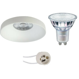 LED Spot Set – Pragmi Vrito Pro – GU10 Fitting – Inbouw Rond – Mat Wit – Ø82mm – Philips – MASTER 927 36D VLE – 3.7W – Warm Wit 2200K-2700K – DimTone Dimbaar Bestellen via ledinbouwverlichting