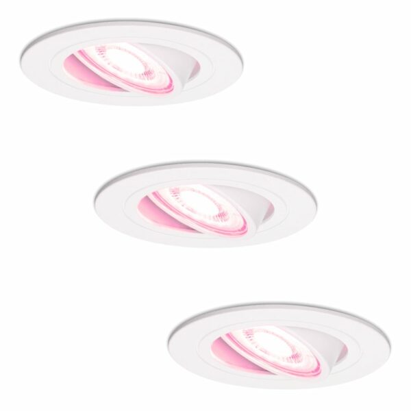 Hofronic Set van 3 Pittsburg – Smart inbouwspots – WiFi + Bluetooth – Bestuurbaar via App – RGBWW Dimbaar – Wit – kantelbaar – IP20 – Google home , Alexa en Siri – Smart spotjes Bestellen via ledinbouwverlichting