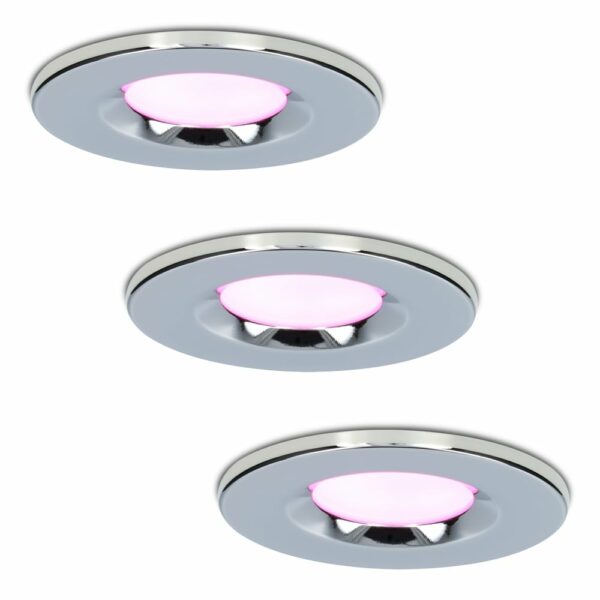 Homeylux Set van 3 stuks smart WiFi LED inbouwspots Venezia RGBWW 6 Watt IP65 Chrome Bestellen via ledinbouwverlichting